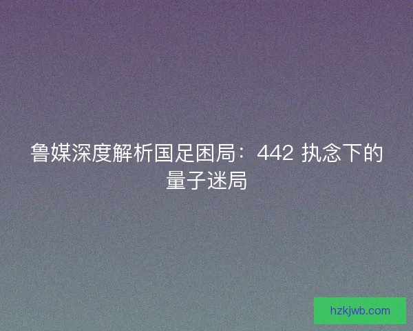 鲁媒深度解析国足困局：442 执念下的量子迷局