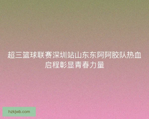 超三篮球联赛深圳站山东东阿阿胶队热血启程彰显青春力量